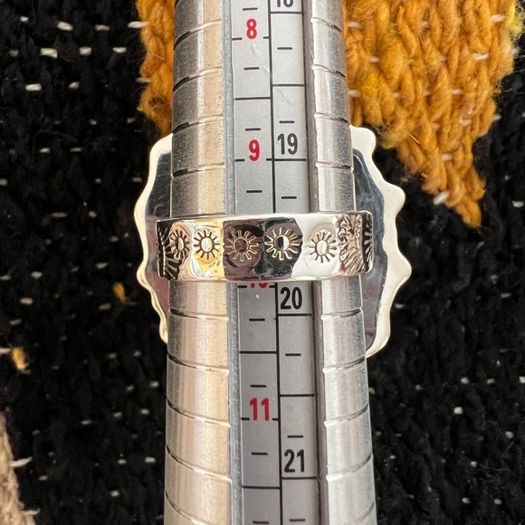 ❤️ Blue Lace Agate 925 Southwestern Navajo Statement 19.5Gm Ring Sz 10 1.52”L - Picture 8 of 14